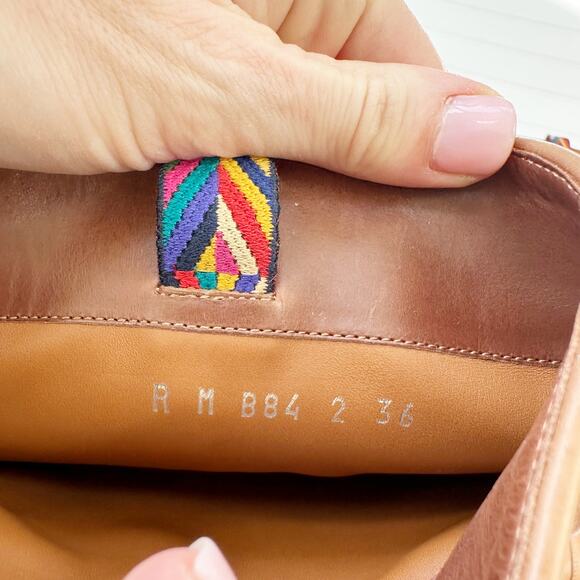 Valentino Santeria Brown Leather Riding Boots Embossed Western Knee High 36 - Picture 6 of 12